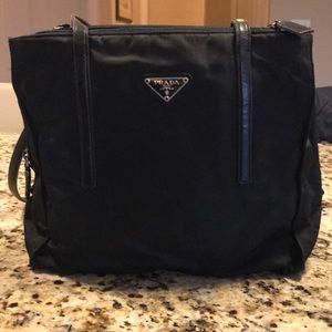 AuthenticPrada Bag Double Rolled Strap Nylon Tote